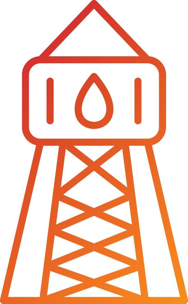 estilo de icono de torre de agua vector