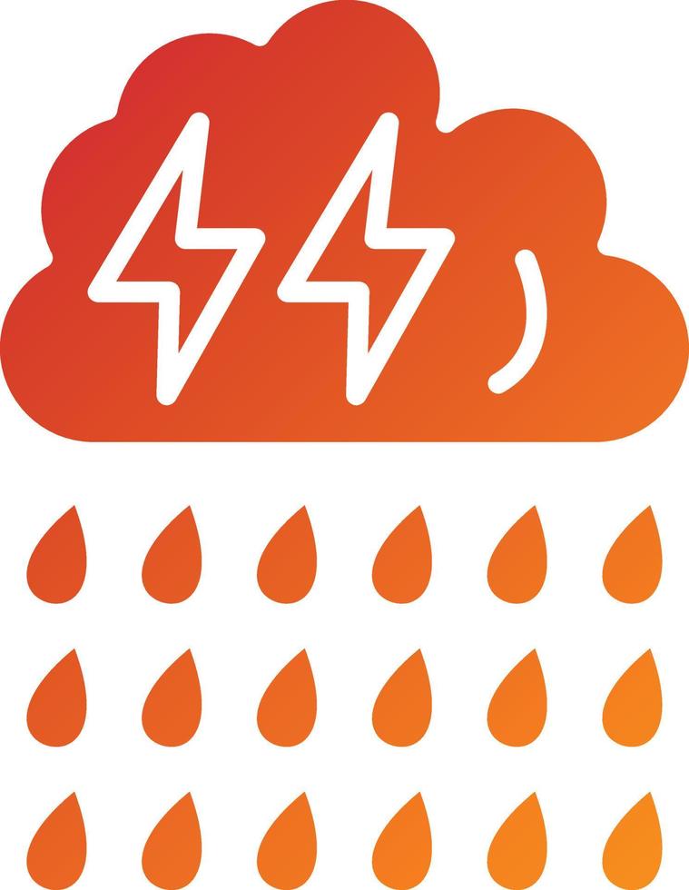 estilo de icono de lluvia intensa vector