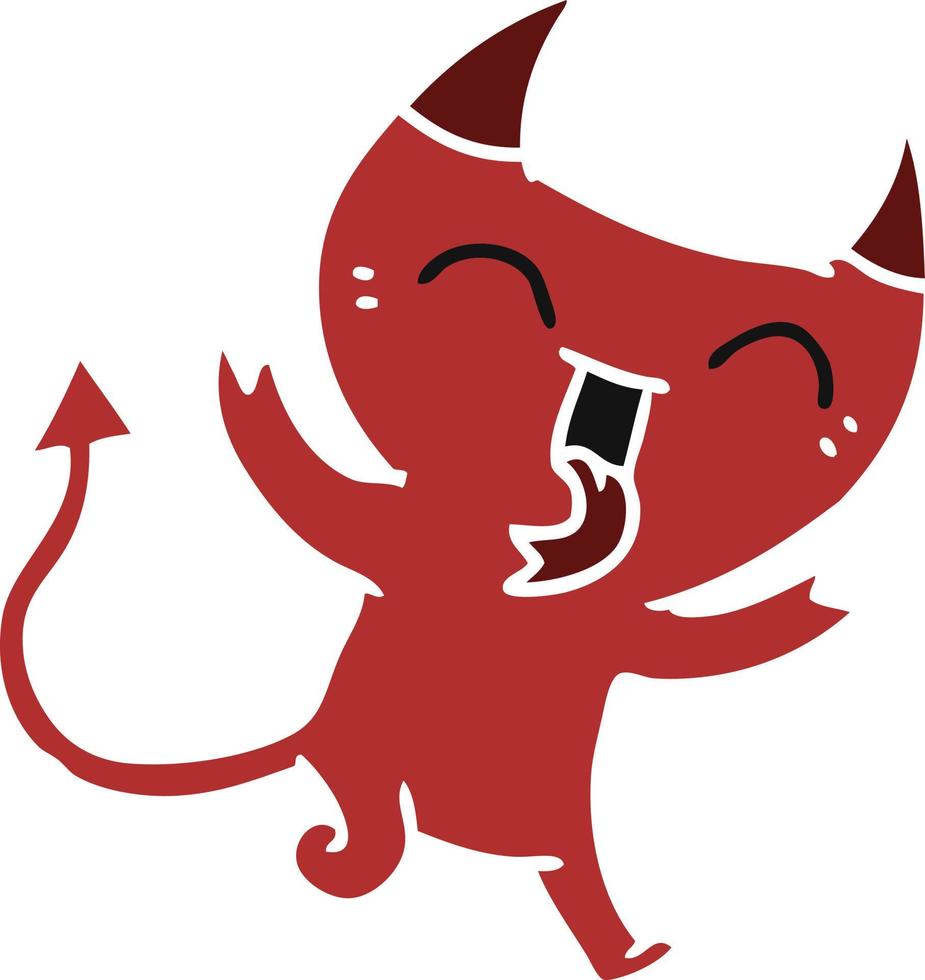 cartoon of cute kawaii red demon vector