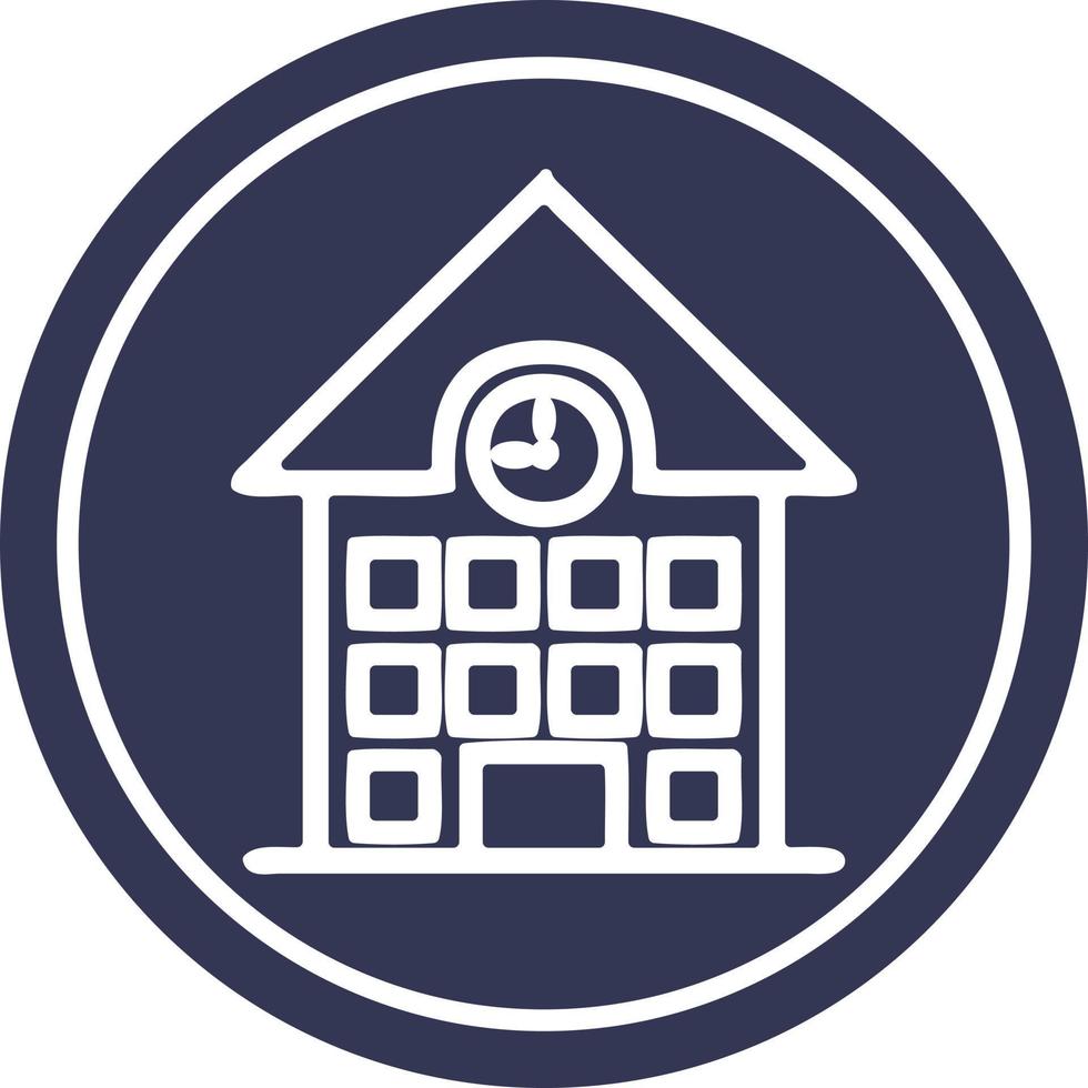 school house circular icon vector