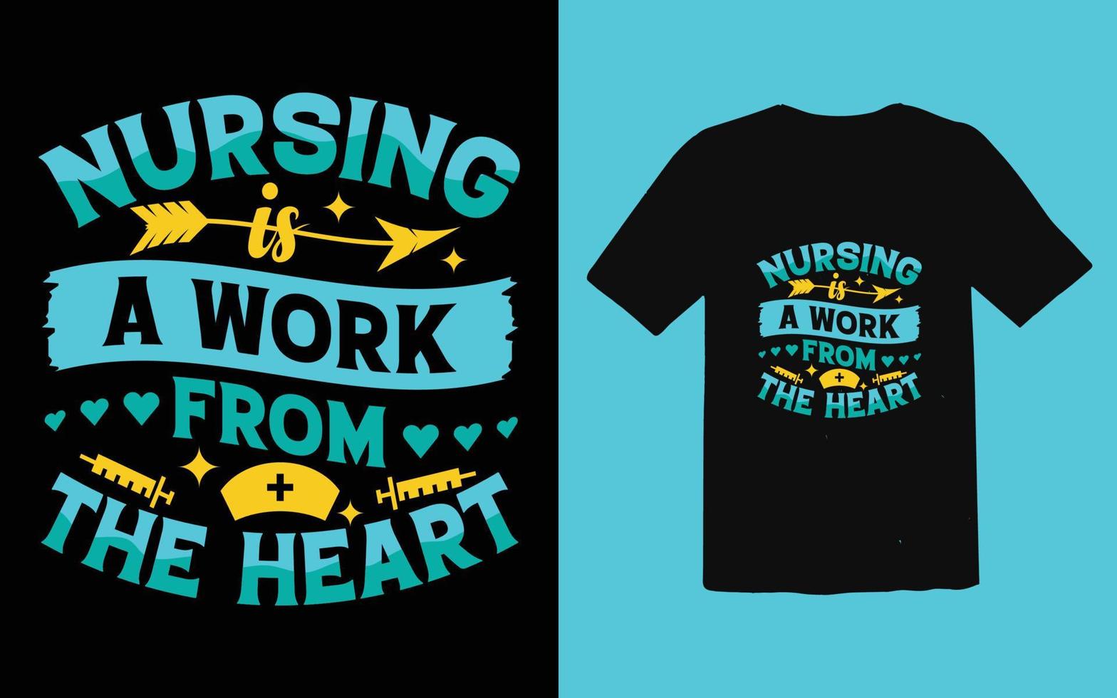 vector tipográfico gráfico de diseño de camiseta de enfermera, vector libre de regalías