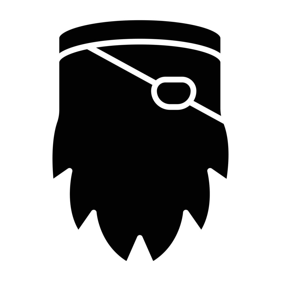 estilo de icono de barba pirata vector