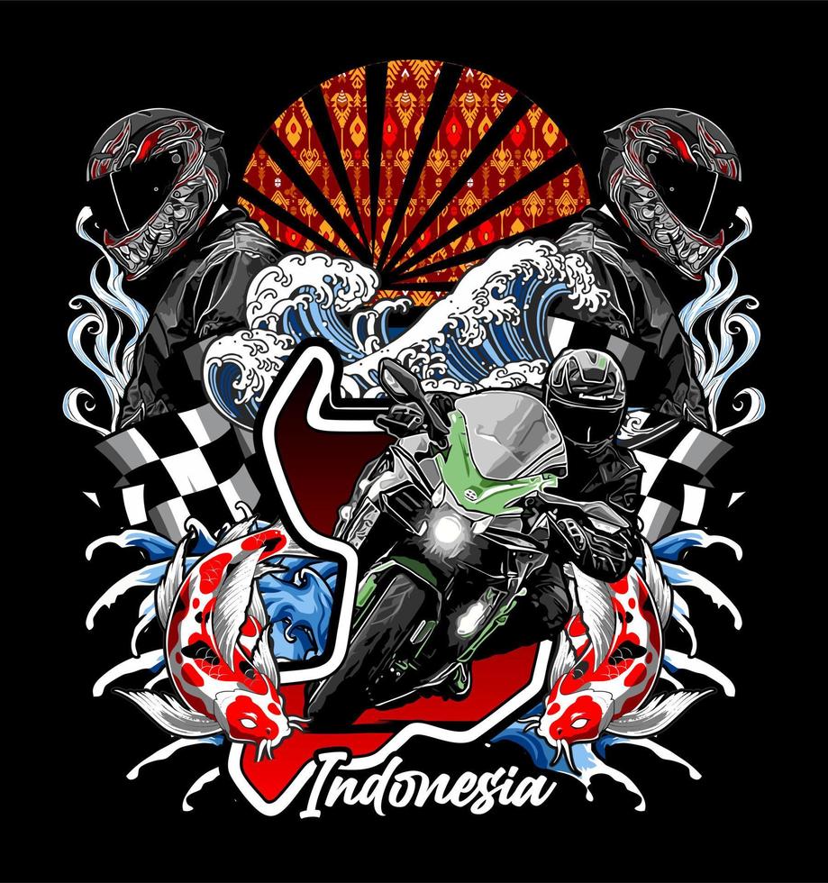 racing circuit and motorcycle... vector