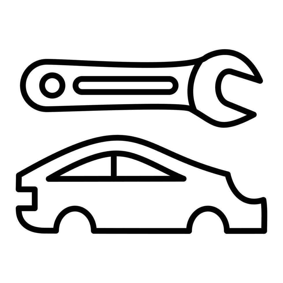 estilo de icono de reparación de carrocería de coche vector