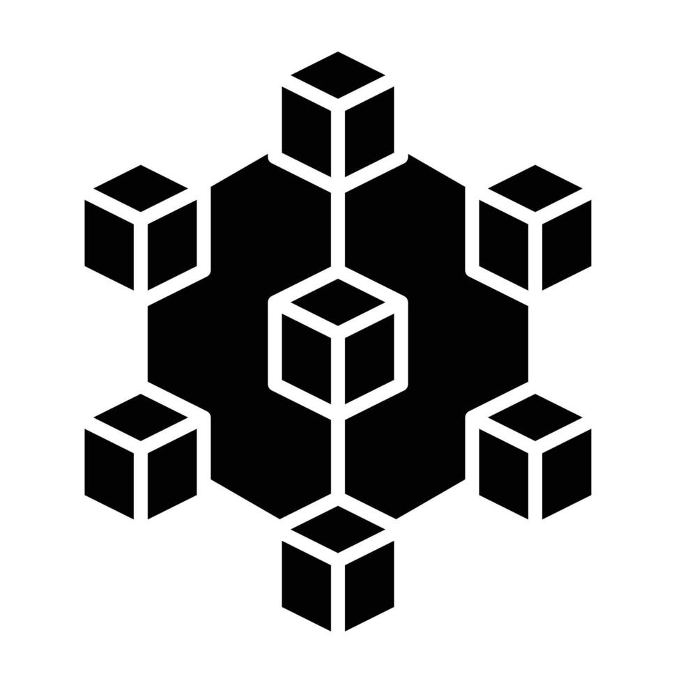 Blockchain Icon Style vector