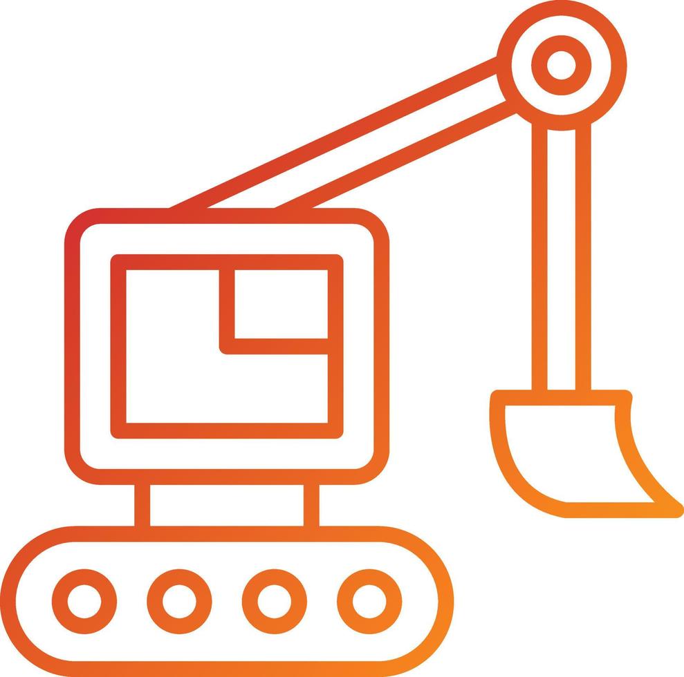 Excavator Icon Style vector