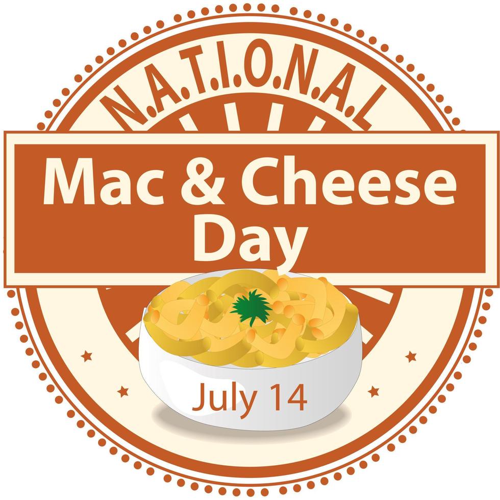 National Mac and Cheese Day Sign vector
