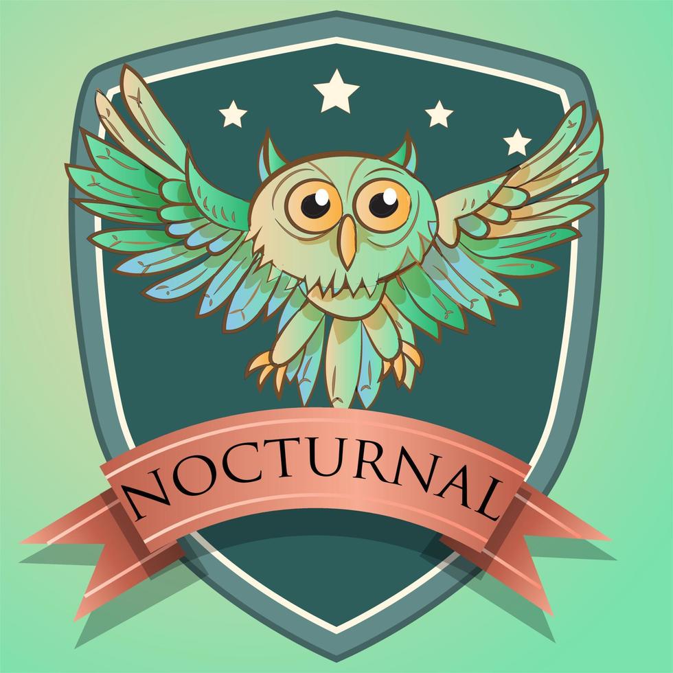 insignia de búho nocturno vector