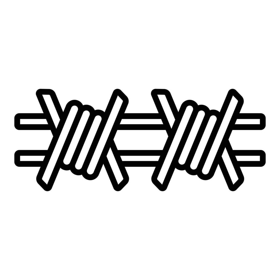 estilo de icono de alambre de púas vector