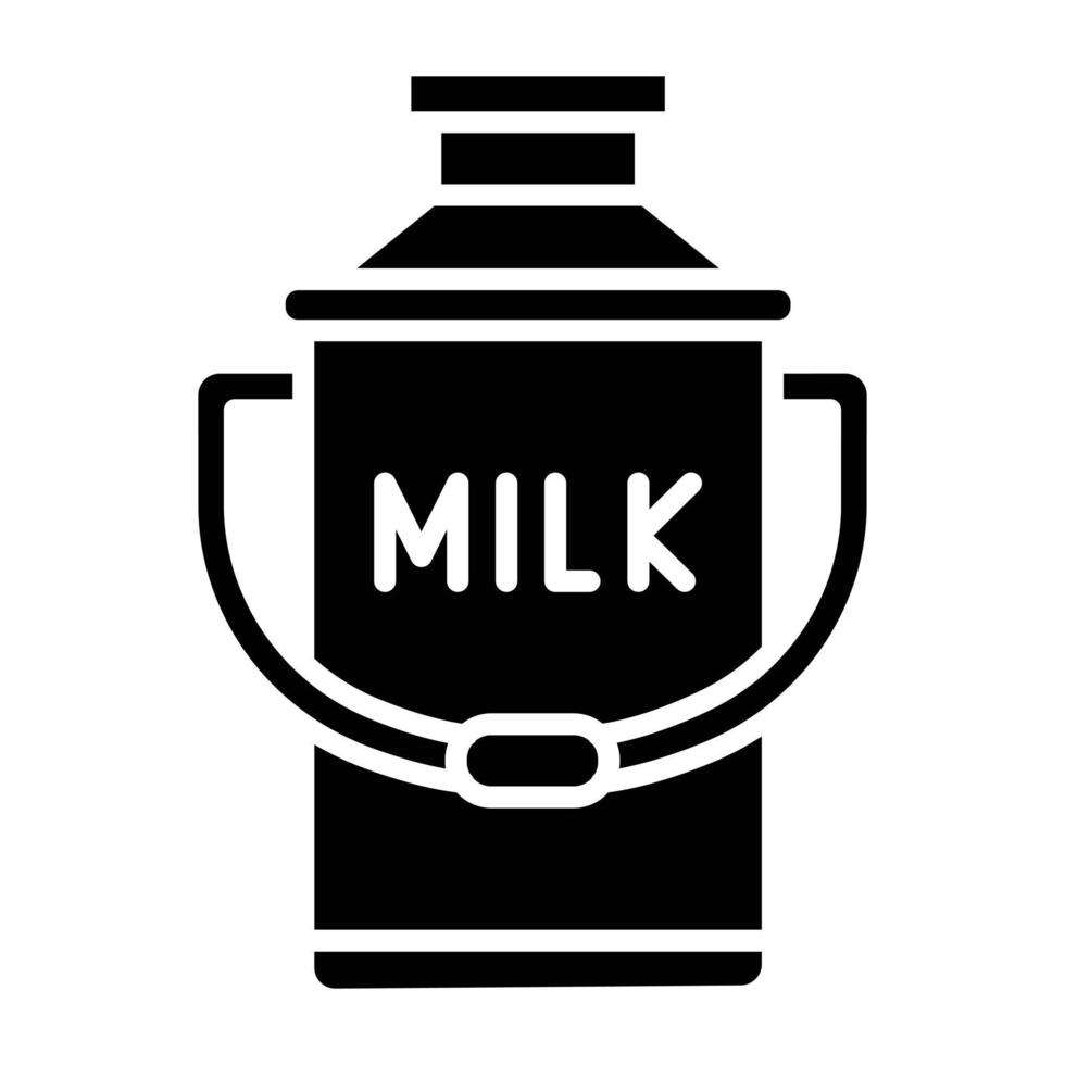 Milk Bucket Icon Style vector