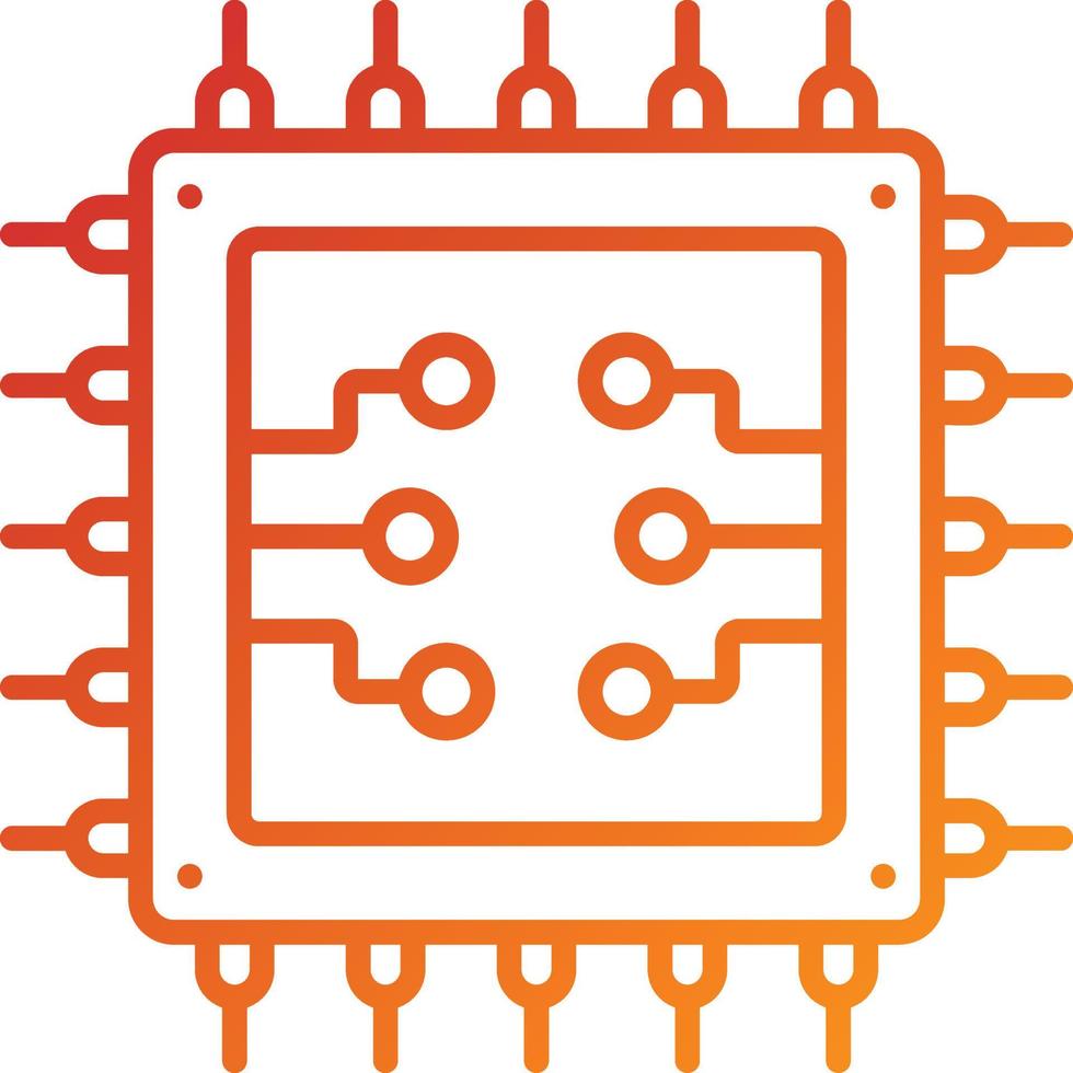 estilo de icono de procesador cpu vector