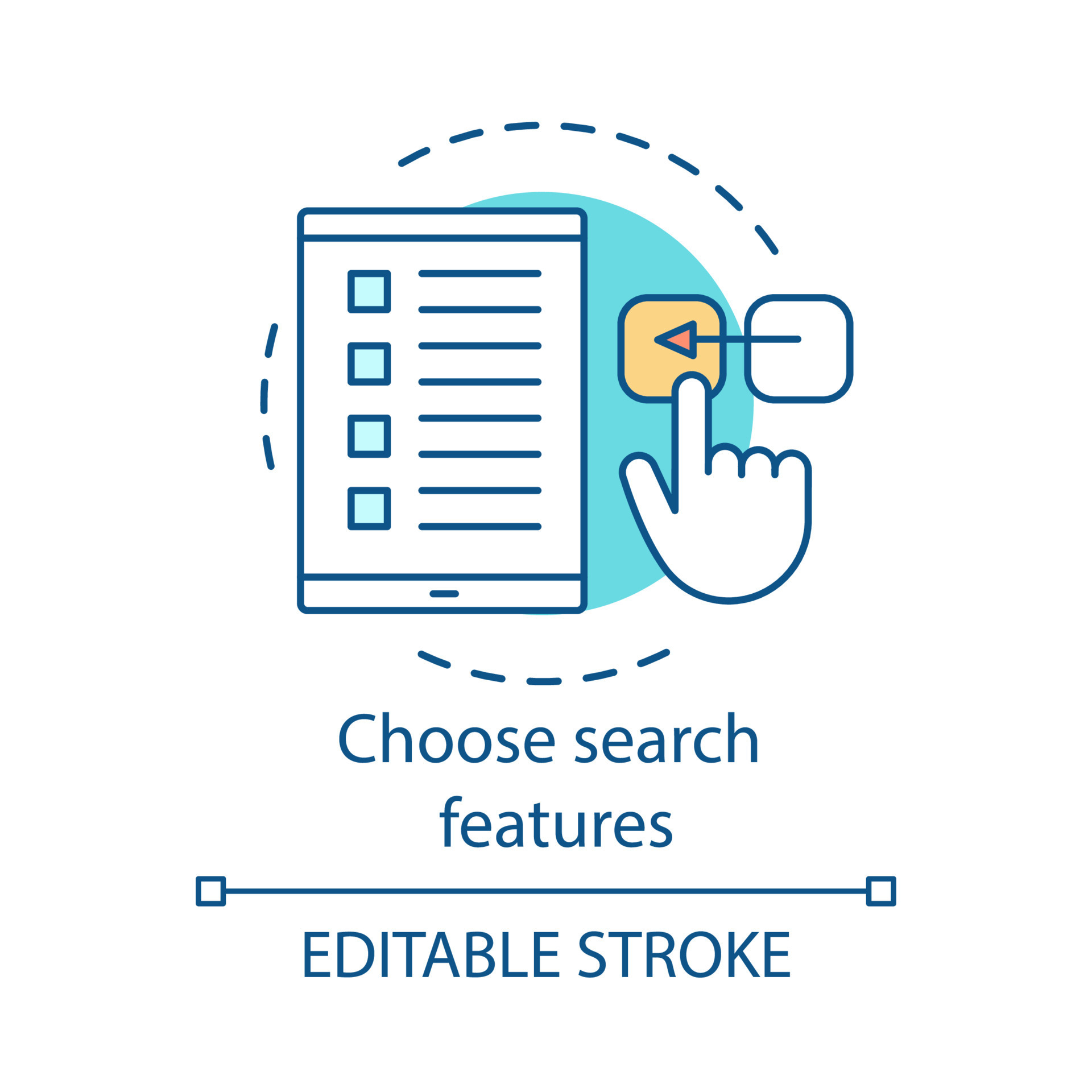 Choose Search Features Concept Icon Select Options Idea Thin Line Illustration Online Searching Tablet With Checkboxes Hand Switches Settings Vector Isolated Outline Drawing Editable Stroke Vector Art At Vecteezy
