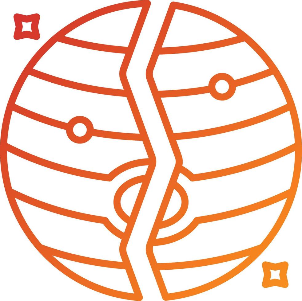 Planet Destoryed Icon Style vector