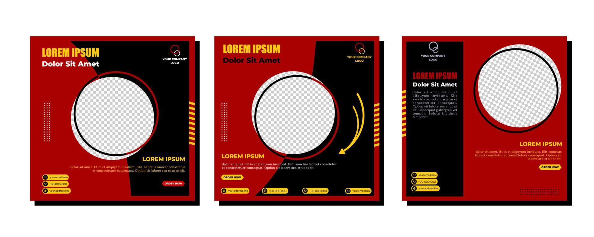 Social media posts template modern design, for digital marketing online vector