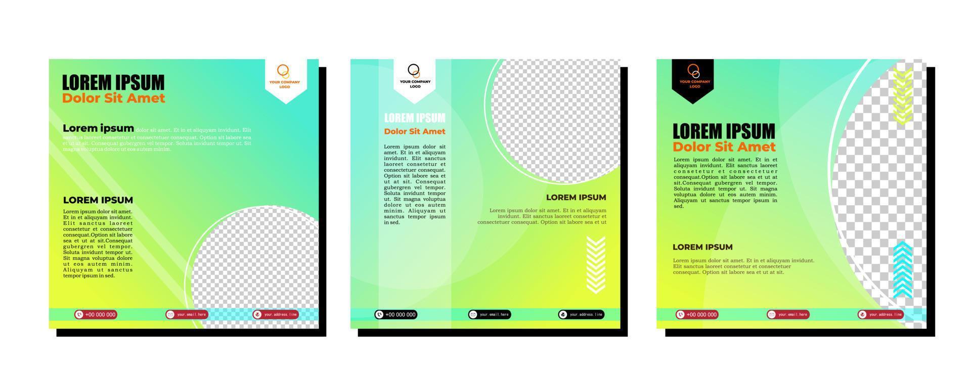 Social media posts template modern design, for digital marketing online vector