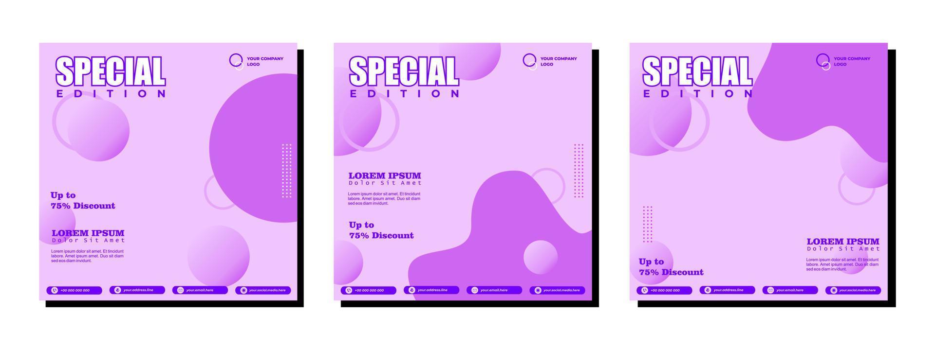 Social media posts template modern design, for digital marketing online vector