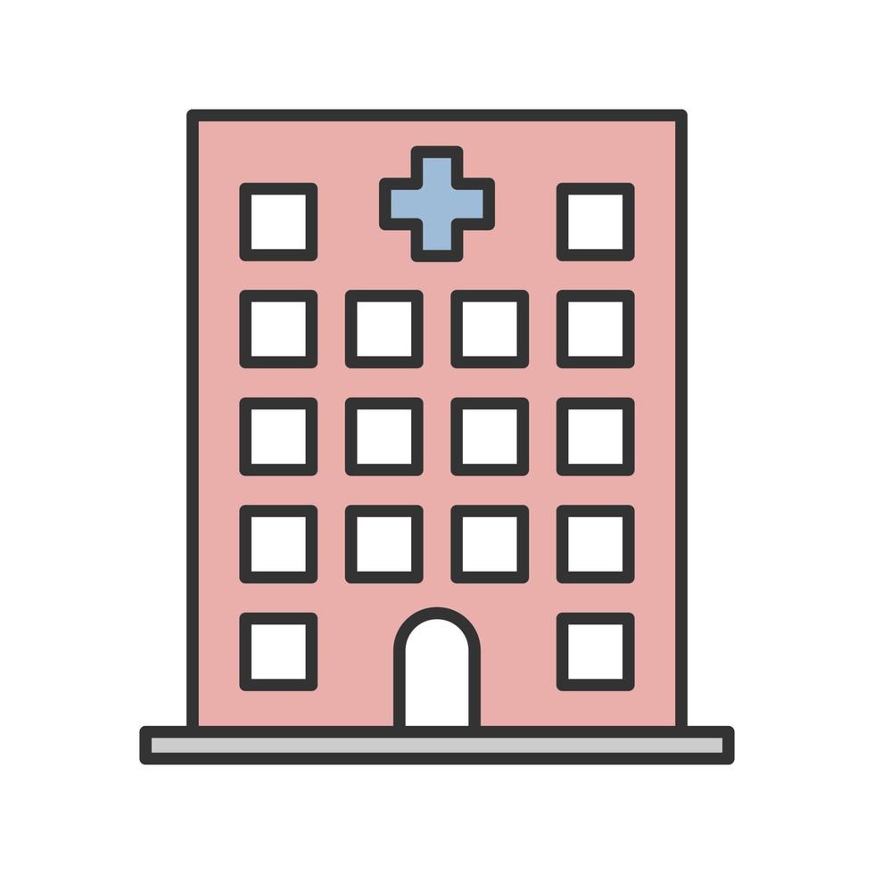 icono de color del hospital. clínica. ilustración vectorial aislada vector