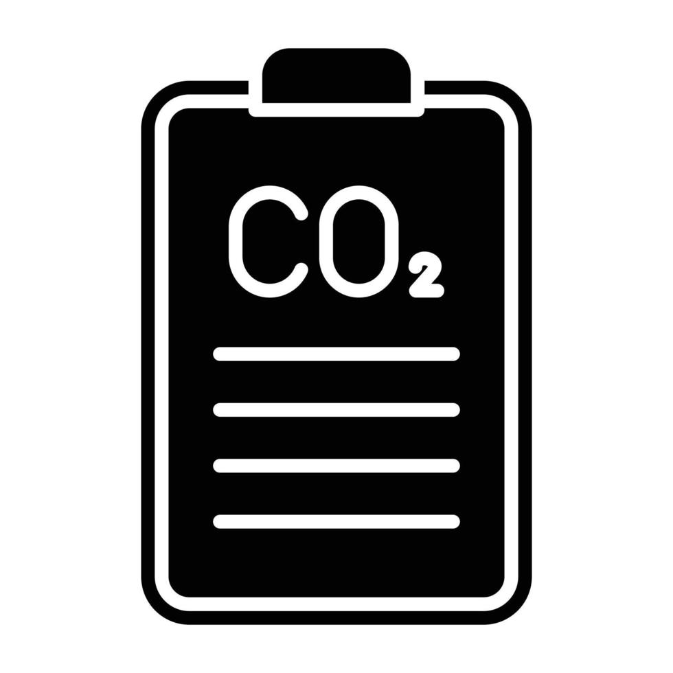 estilo de icono de informe de dióxido de carbono vector