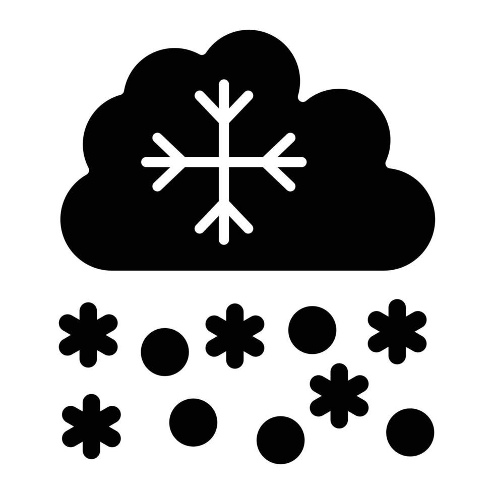 estilo de icono de nieve pesada vector