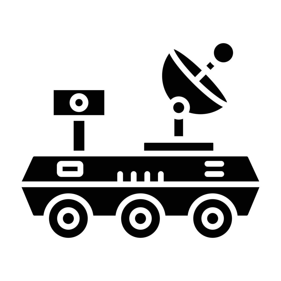 estilo de icono de mars rover vector