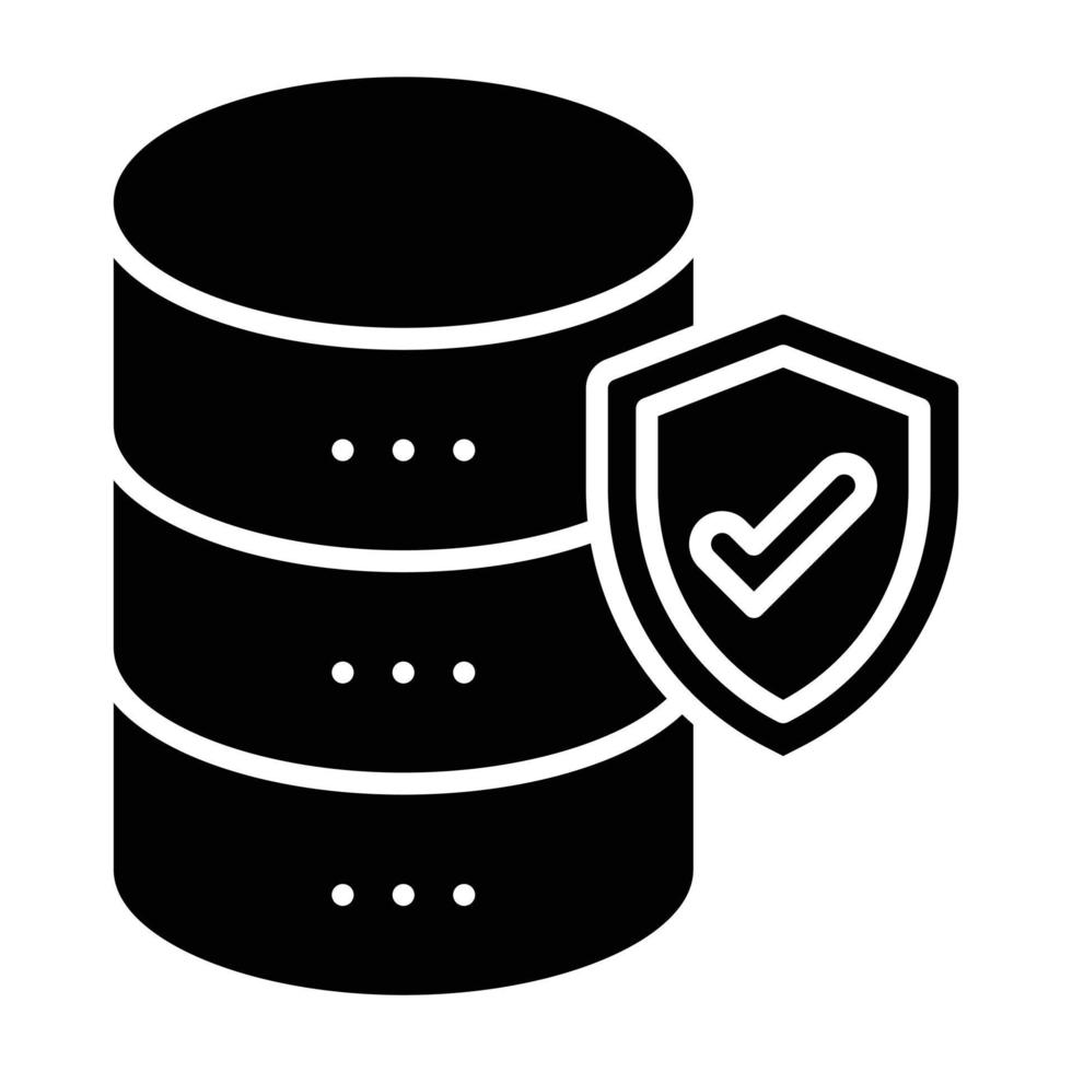 estilo de icono de seguridad de base de datos vector