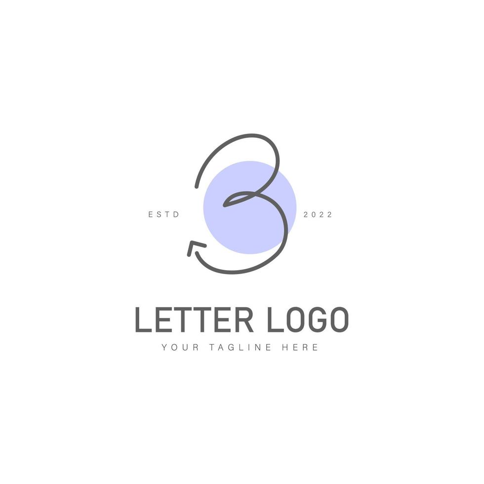 Letter B and arrow line logo design icon illustration vector