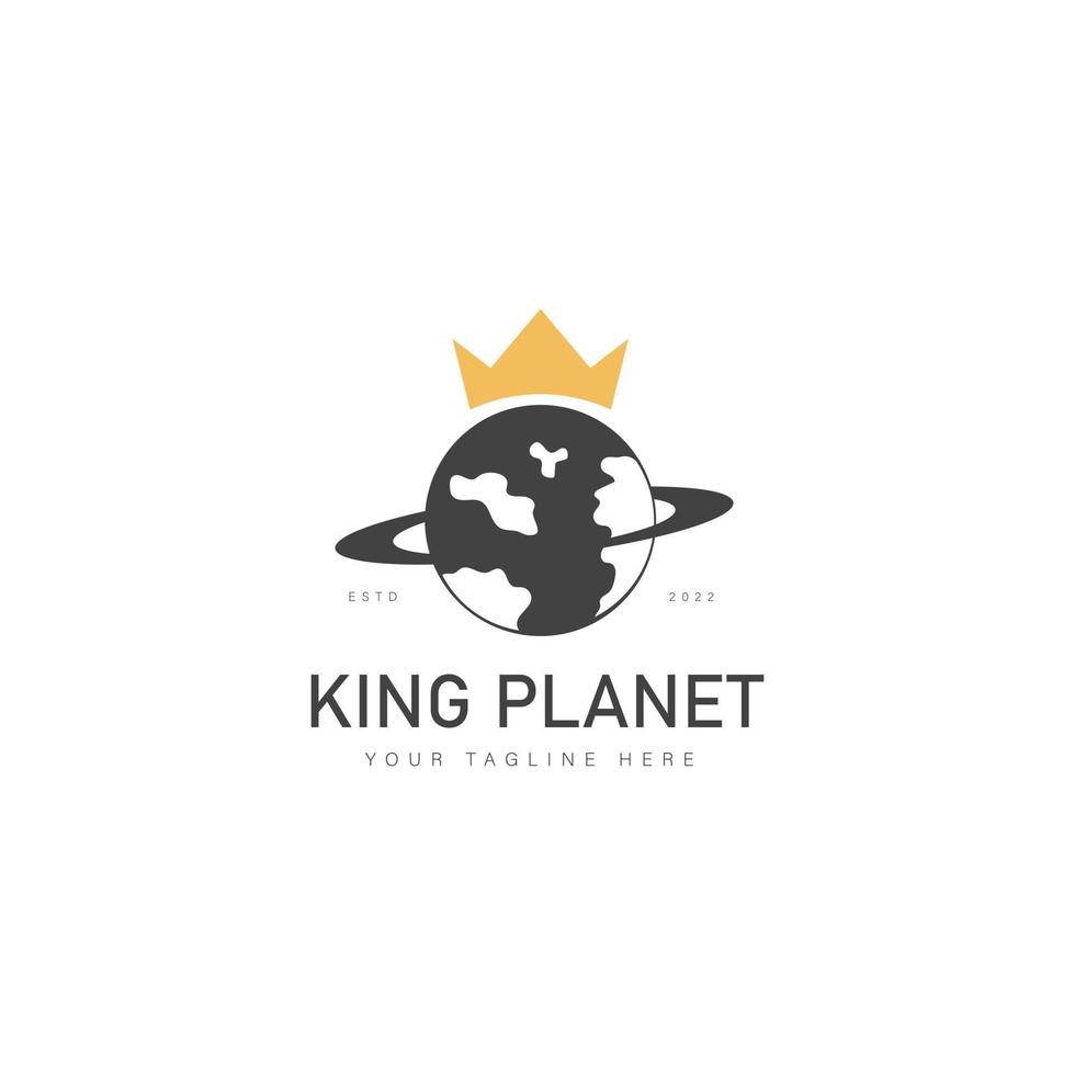 King planet logo design icon illustration vector