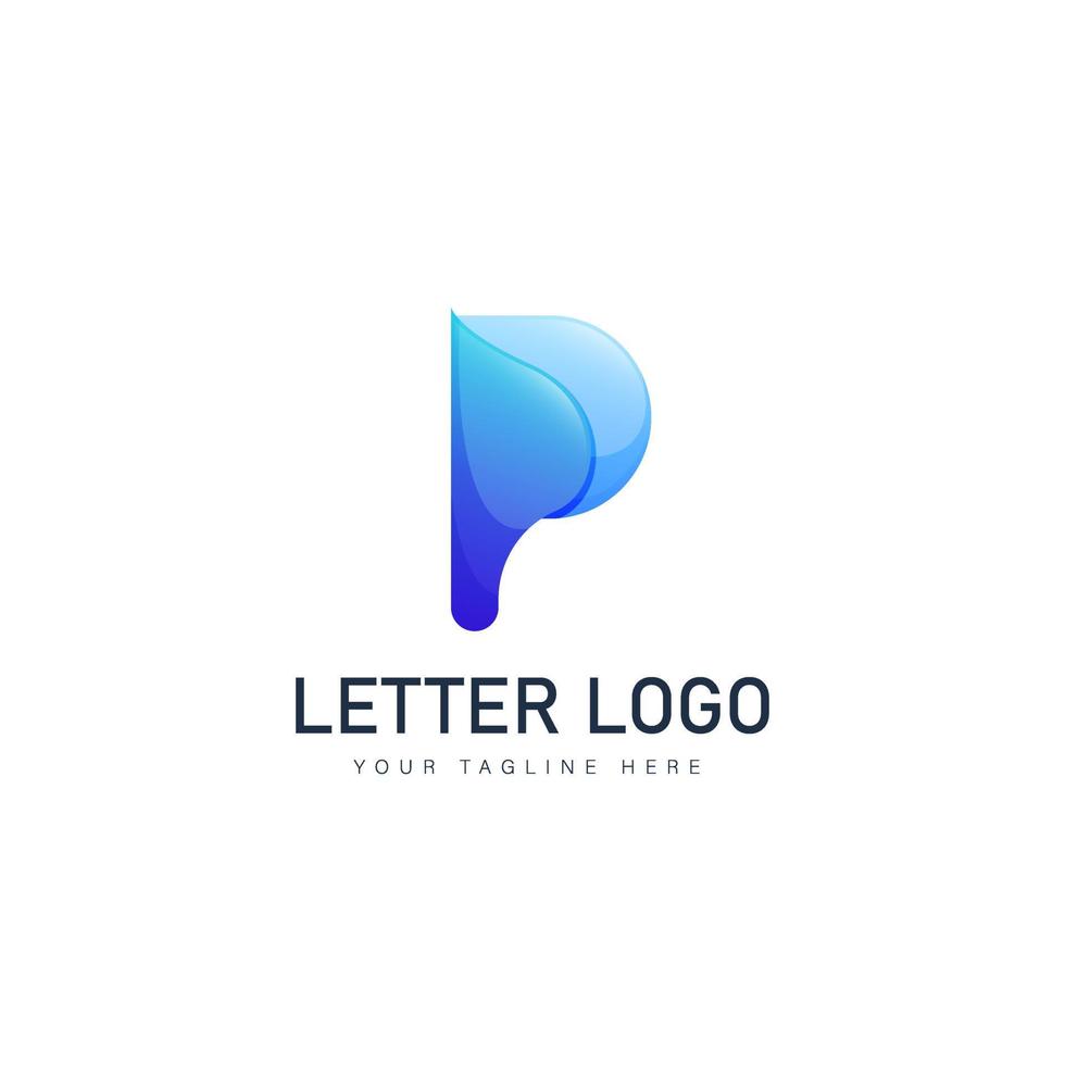 ilustración de icono de diseño de logotipo de letra p vector