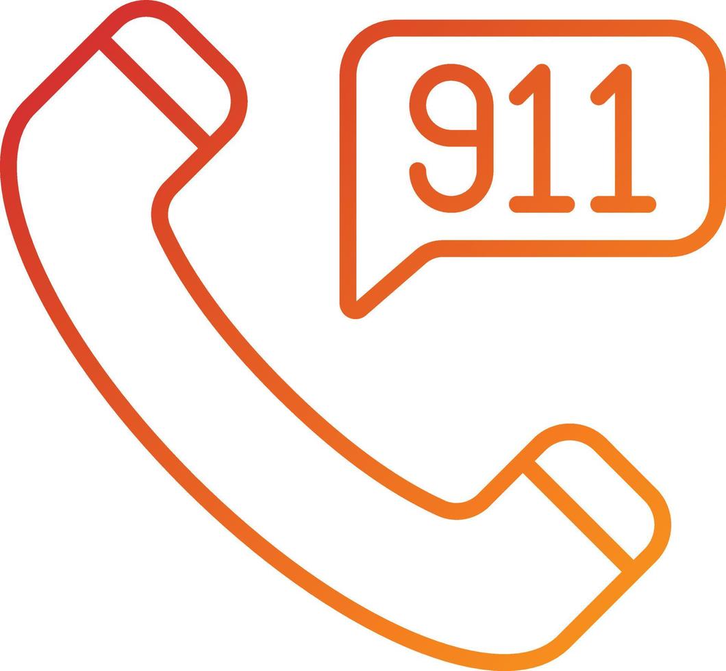 Call 911 Icon Style vector