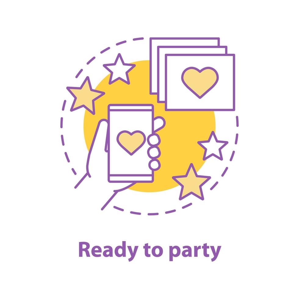 Ready to party concept icon. Romantic invitation idea thin line illustration. First date. Chatting. Vector isolated outline drawing