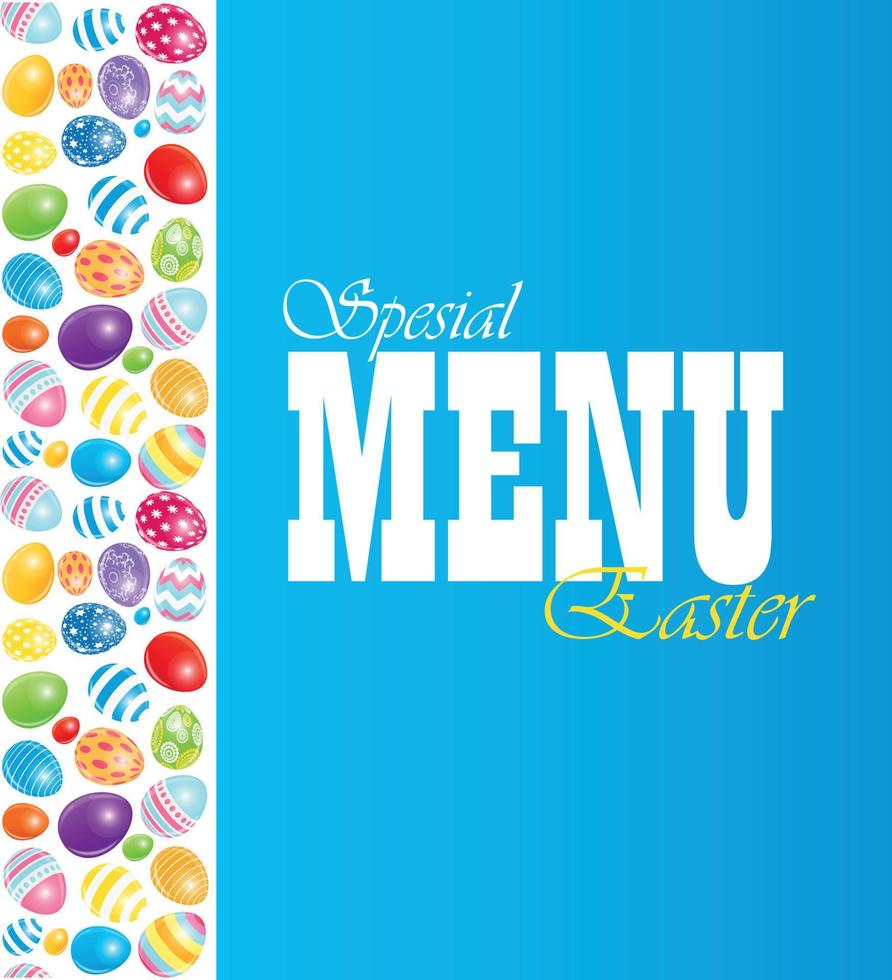 Beautiful Easter Egg Menu Vector Illustration