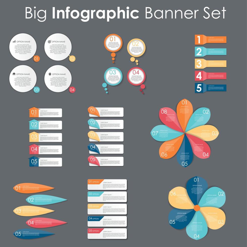 Big Set of Infographic Banner Templates for Your Business Vector Illustration