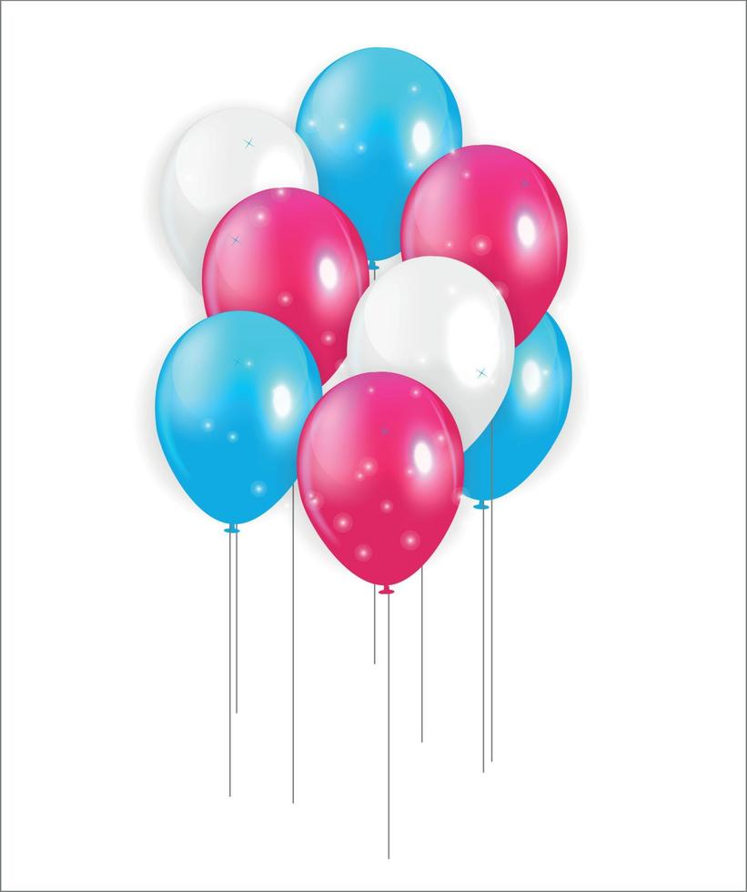 Set of Colored Balloons, Vector Illustration.