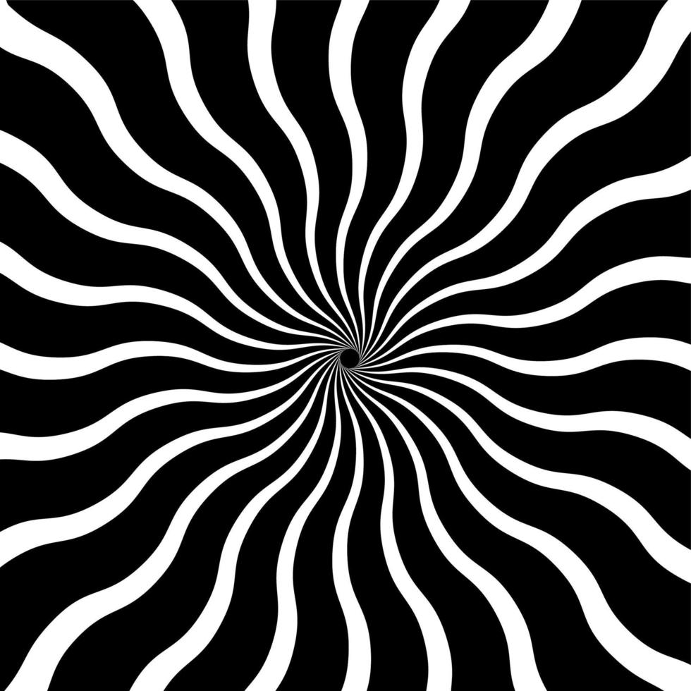 Black and White Abstract Psychedelic Art Background. Vector Illustration.