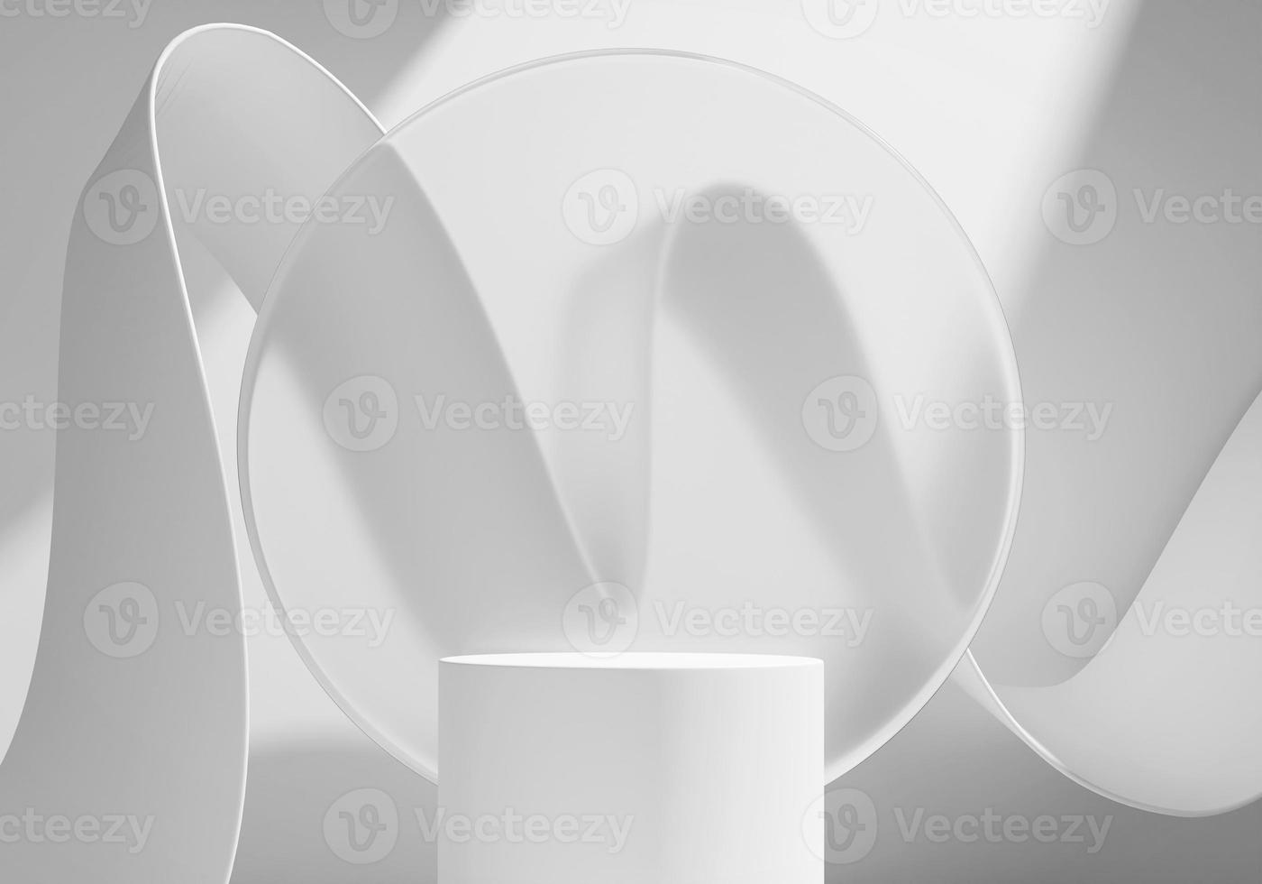 Abstract white platform podium showcase for product display 3d rendering photo