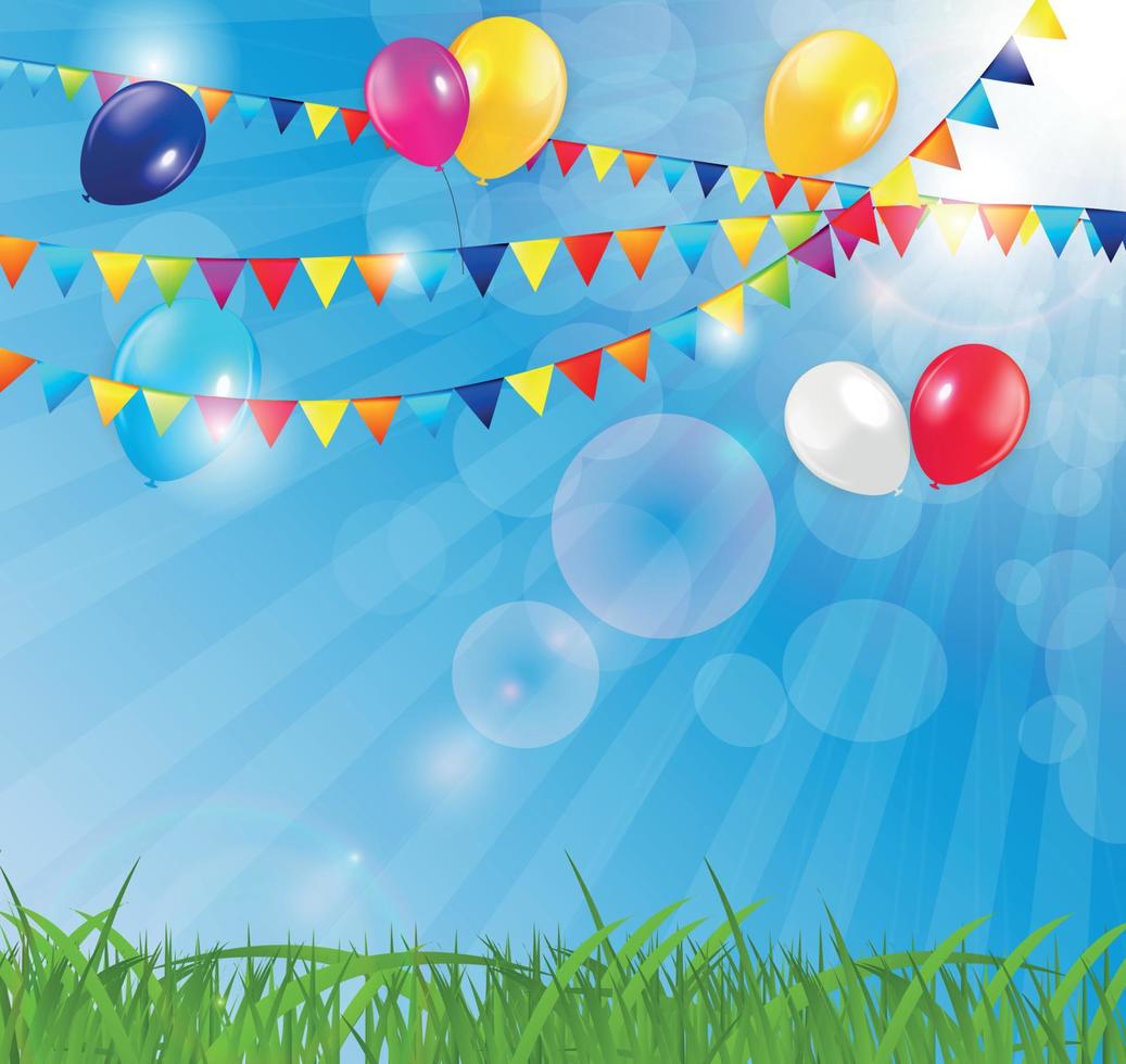 Colored Balloons Background, Vector Illustration.