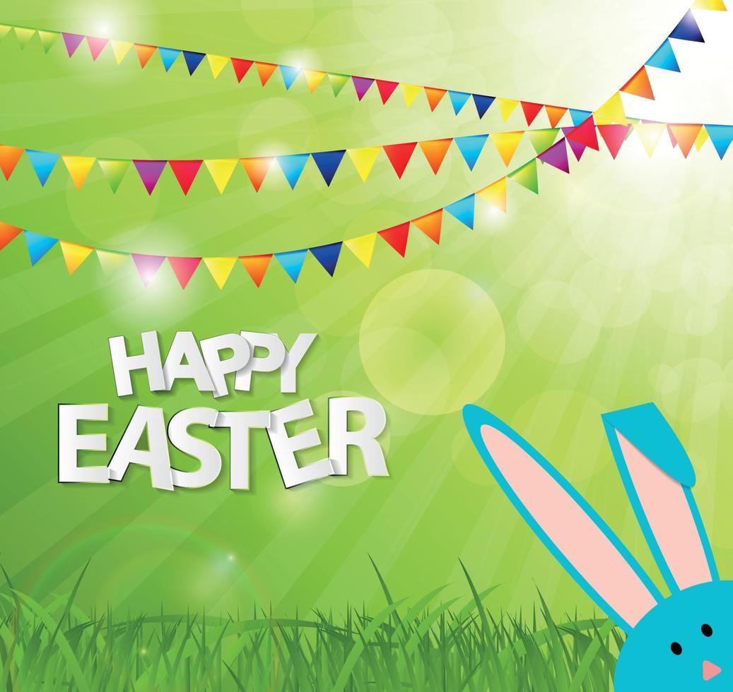 Happy Easter Spring Background Vector Illustration