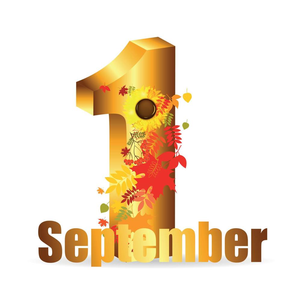 1 september date vector illustration