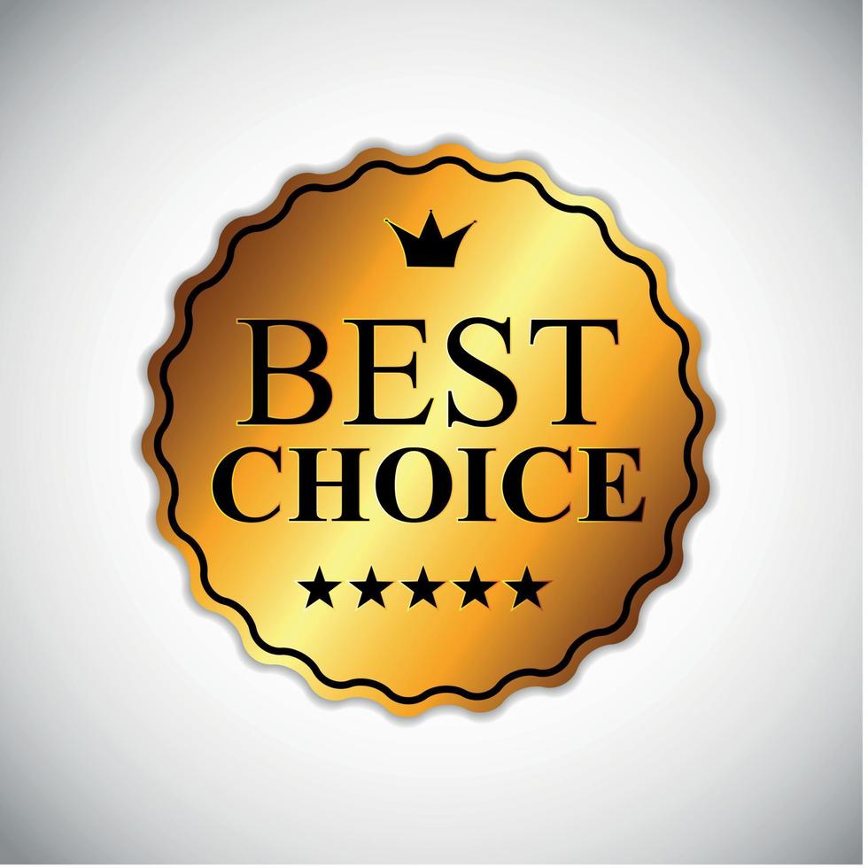 Best Choice Golden Label Vector Illustration EPS10