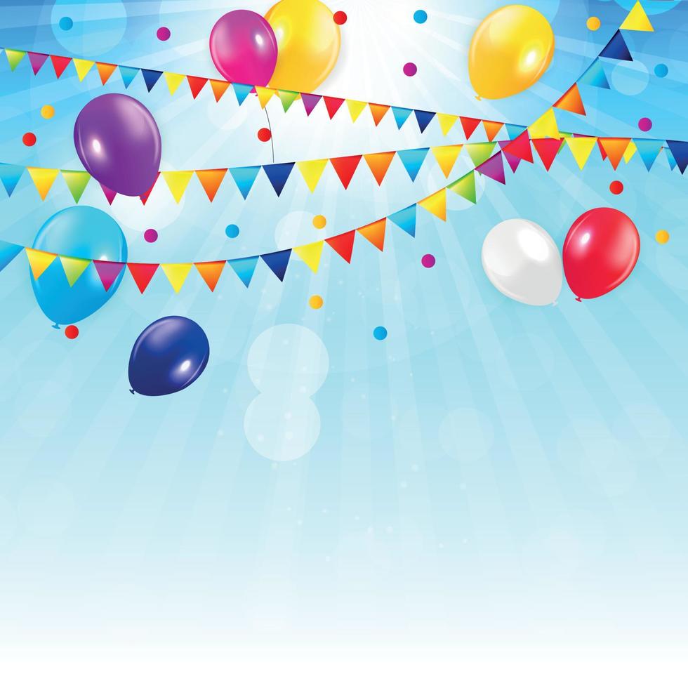 Colored Balloons Background, Vector Illustration.