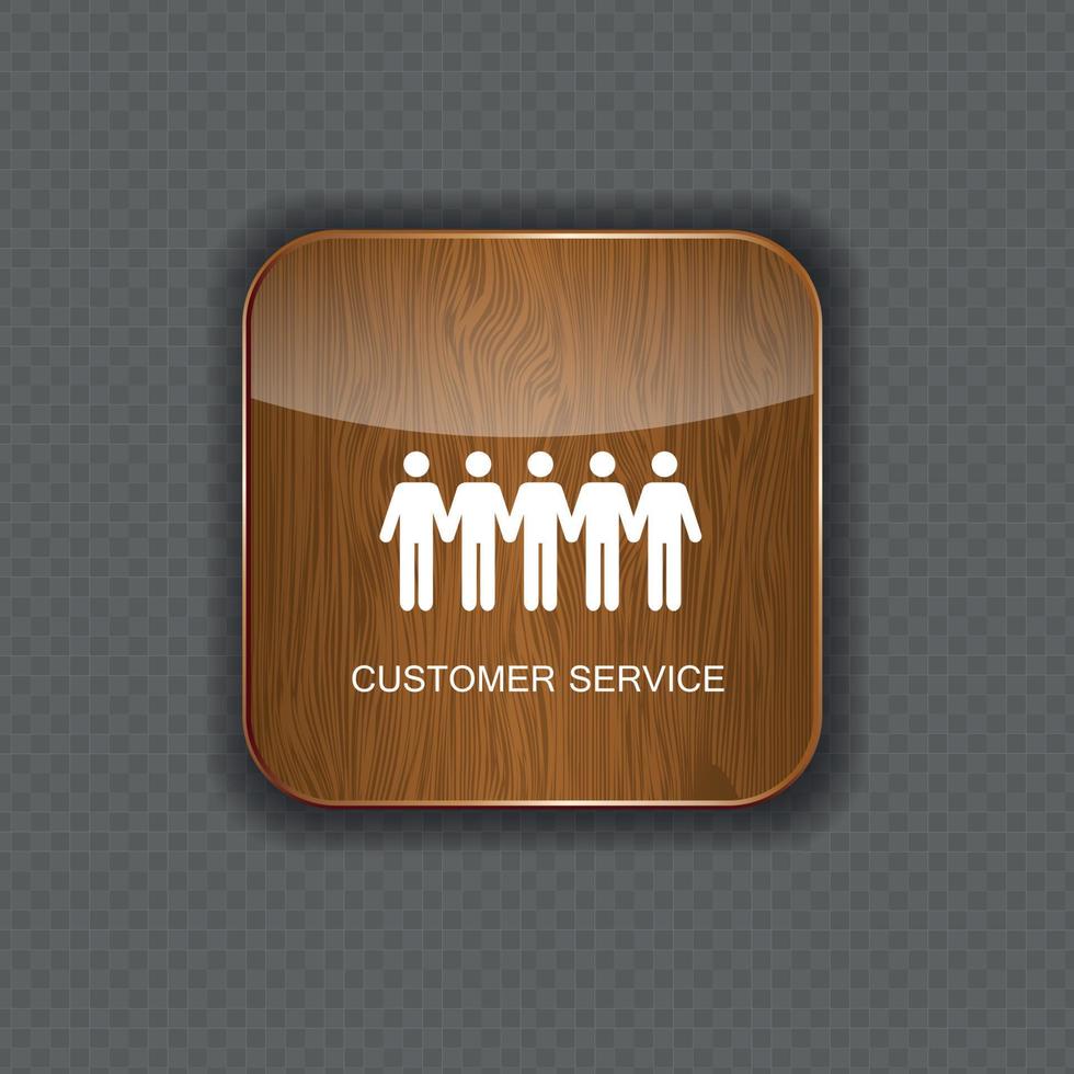 Customer service wood application icons vector