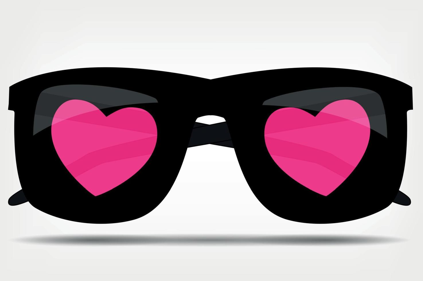 gafas de sol con una ilustración de vector de corazón