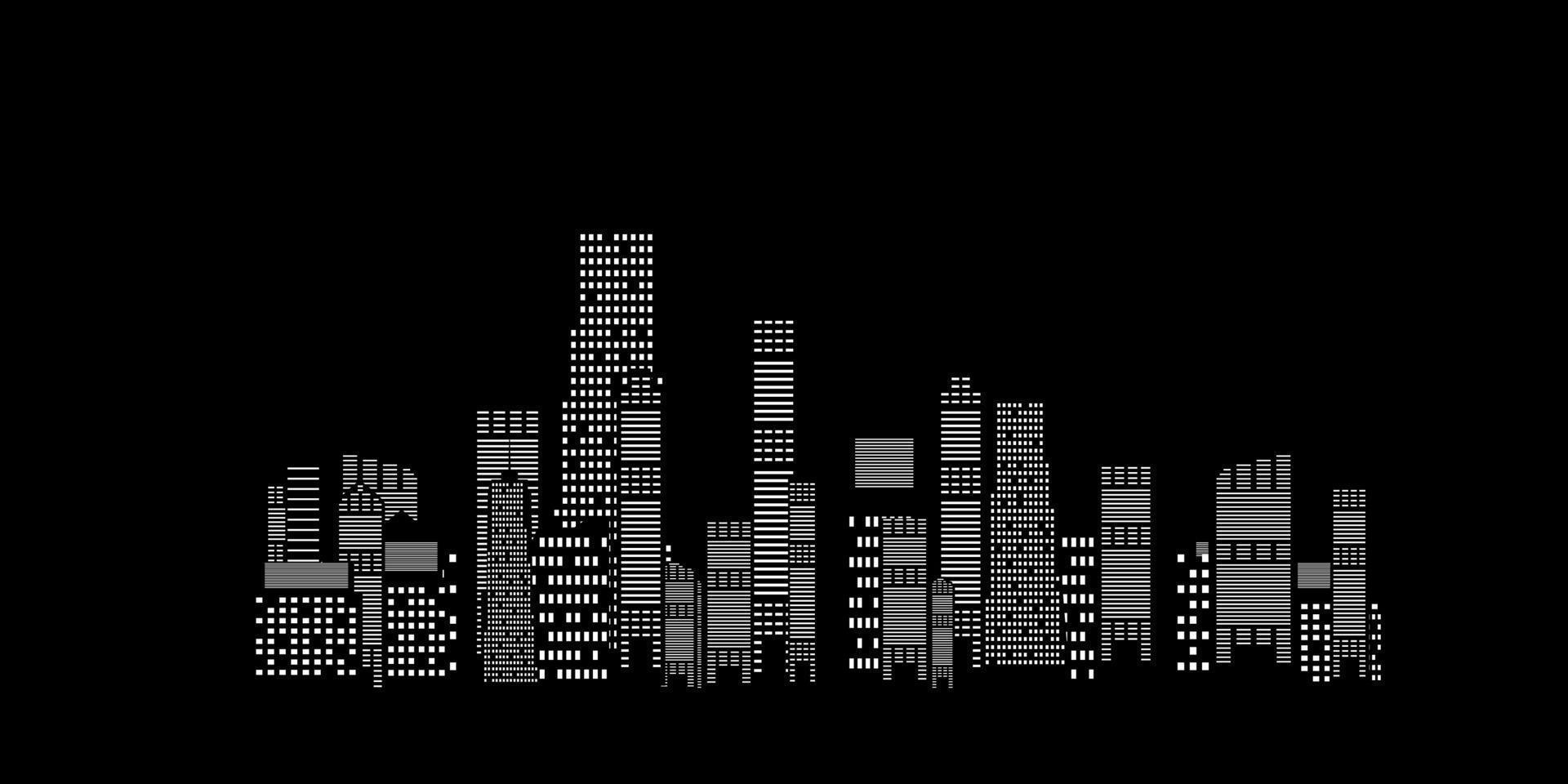 vector illustration of cities silhouette on black background