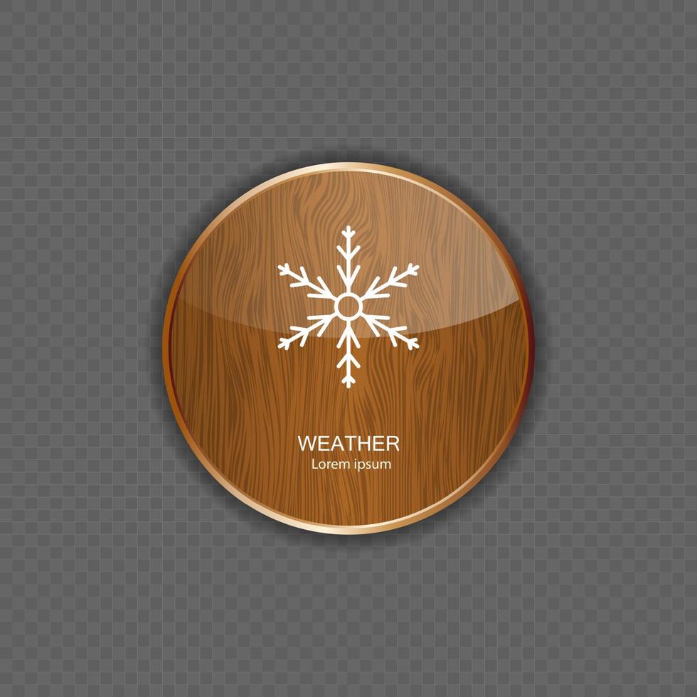 Weather wood application icons vector