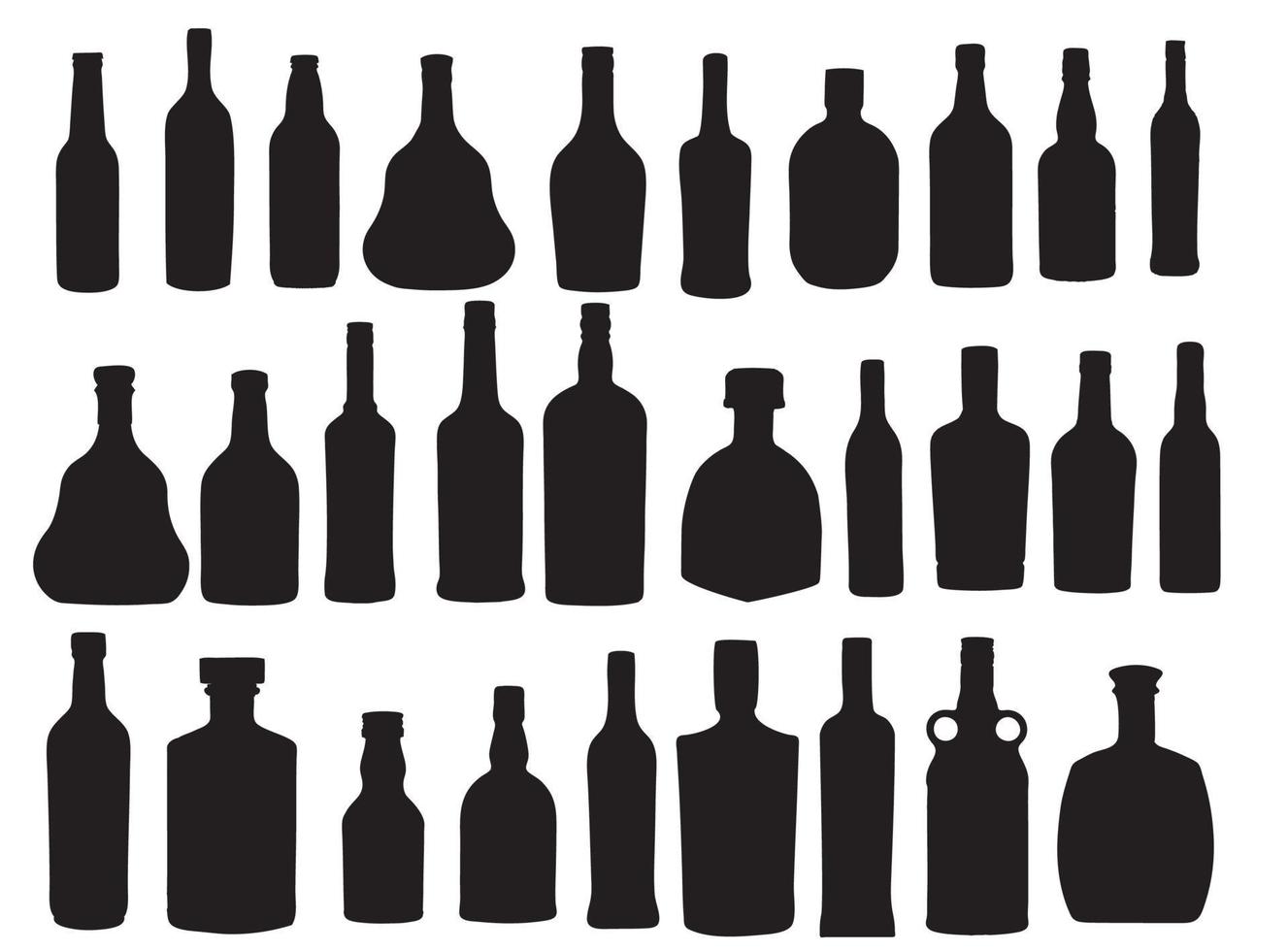 vector illustration silhouette alcohol bottle