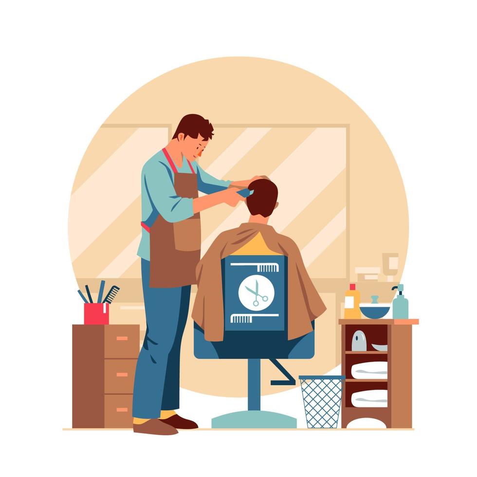 Man Hair Stylist Concept vector