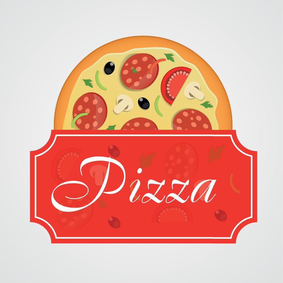 Ilustración de vector de plantilla de menú de pizza