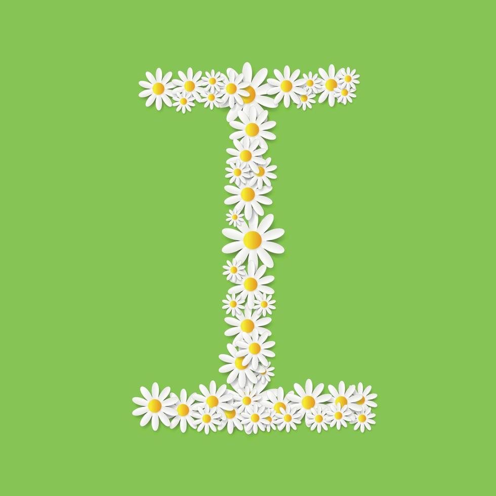 Flora Daisy Design Alphabet Vector Illustartion
