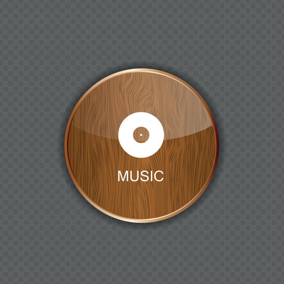 iconos de aplicaciones de madera de música vector