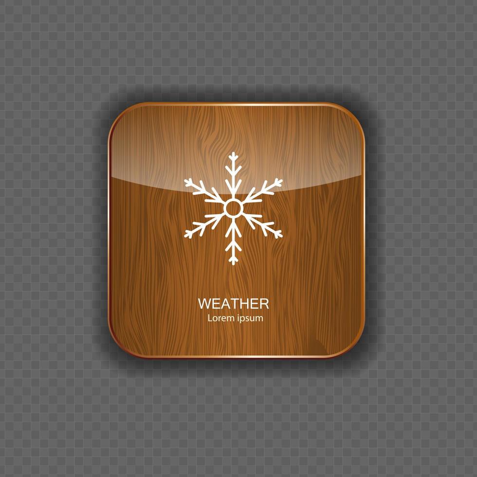 Weather wood application icons vector